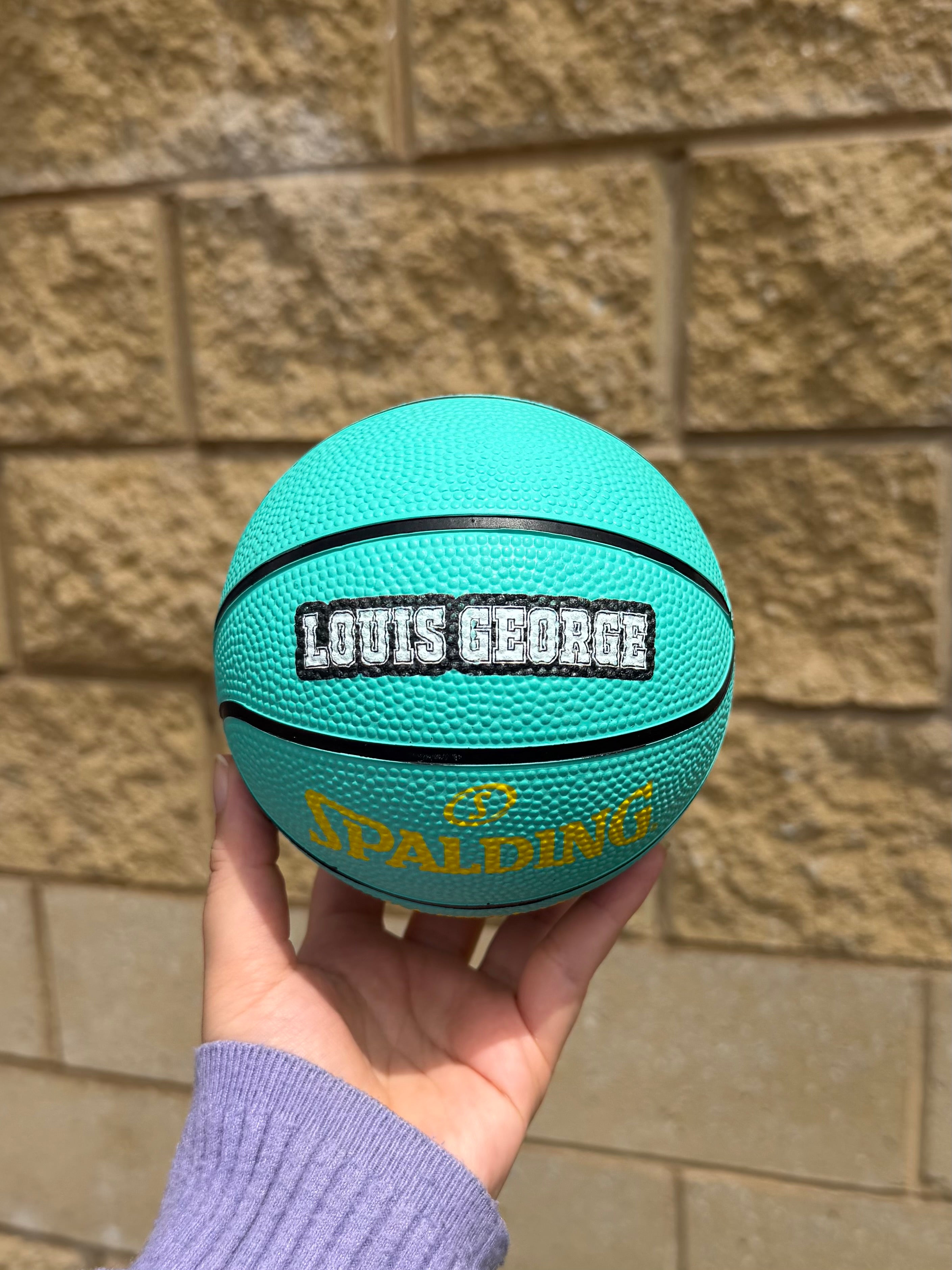 Personalised Mini Teal Spalding Basketball (Size 1)