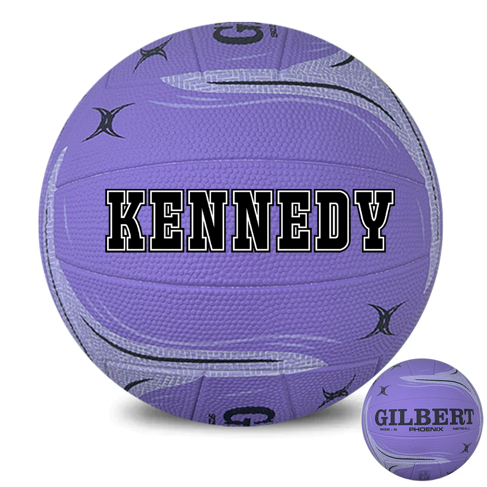 Personalised Gilbert Phoenix Netball Lilac (SIZE 5)