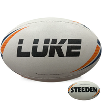 Load image into Gallery viewer, Personalised 2027 Match Rugby League White/Navy/Orange Steeden (size 5)
