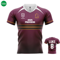 Load image into Gallery viewer, Personalised Brisbane Broncos Dual Premiership NRL Jersey
