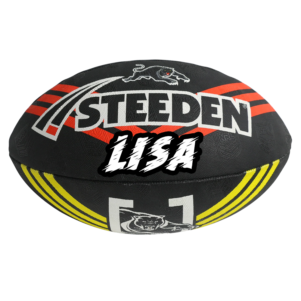 Personalised Penrith Panthers Official NRL Ball (size 5) NPA Events Australia