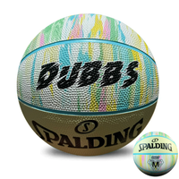 Load image into Gallery viewer, Personalised Spalding Pastel Marble Glow Rubber Basketball (Size 5, 6)
