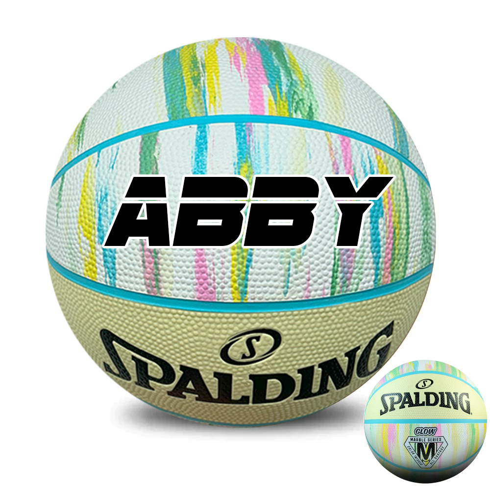 Personalised Spalding Pastel Marble Glow Basketball (Size 5, 6)