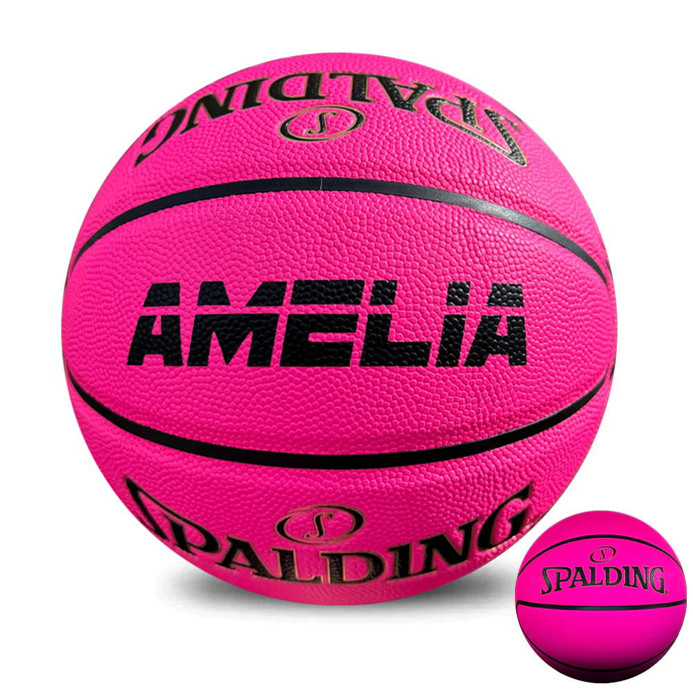 Personalised Pink Composite Leather Spalding Basketball (Size 6)