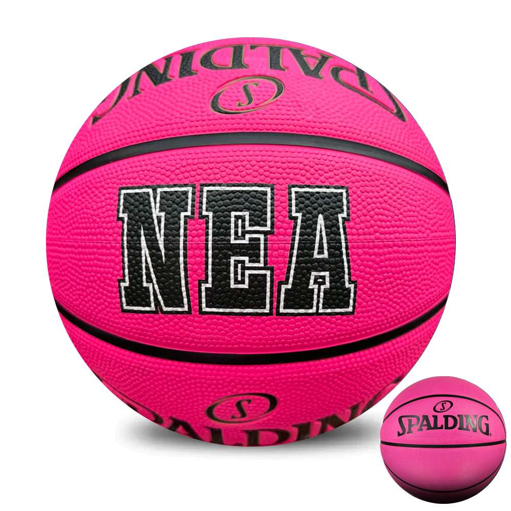 Personalised Pink Rubber Spalding Basketball (Size 5, 6)