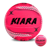 Load image into Gallery viewer, Personalised Gilbert Pink Spectra Netball (SIZE 5)
