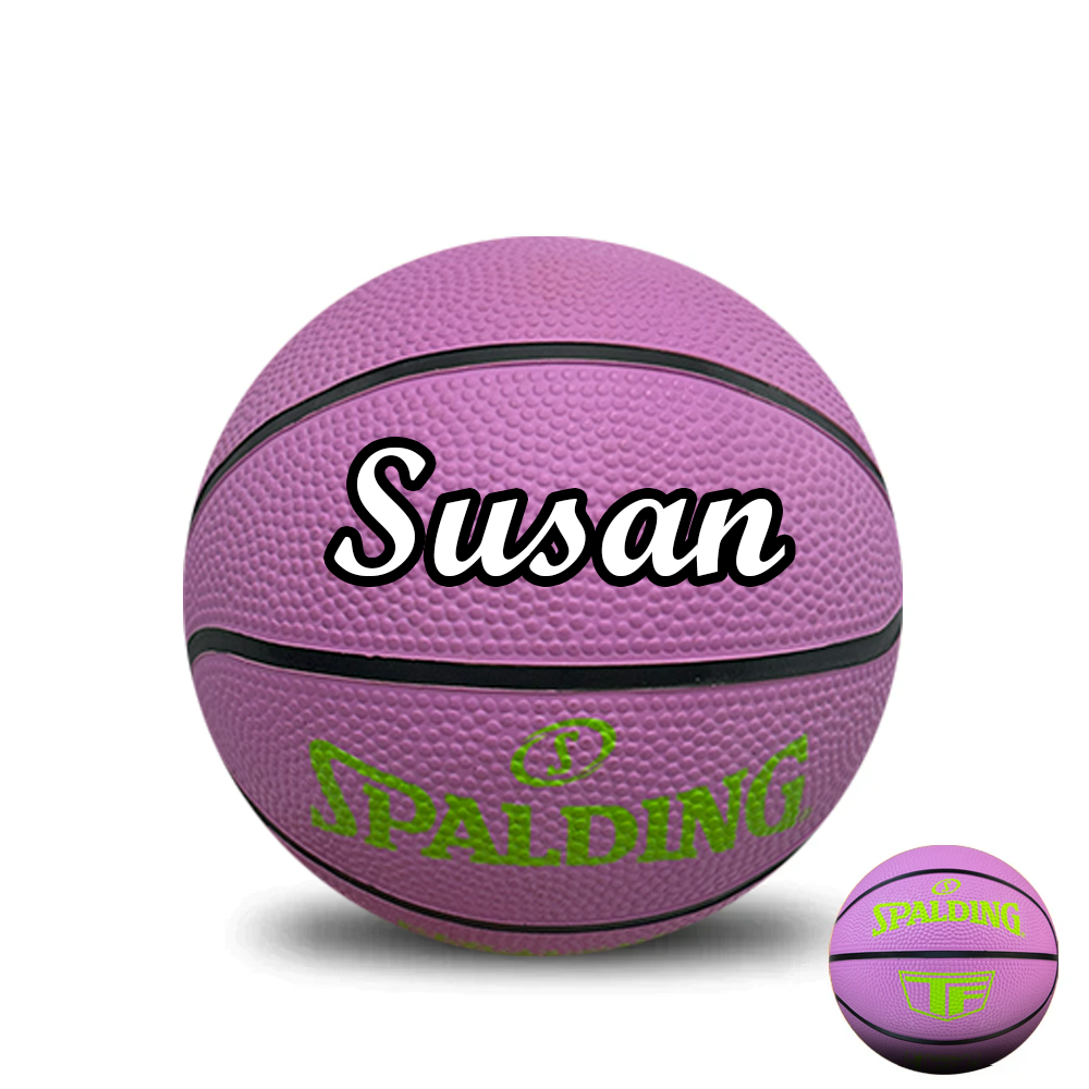 Personalised Mini Pink Spalding Basketball (Size 1)