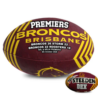 Load image into Gallery viewer, Personalised Dual Premiership 2025 Brisbane Broncos Official NRL Ball (Size 5) - 4 Day Dispatch
