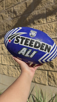 Load and play video in Gallery viewer, Personalised Canterbury Bulldogs Official NRL Ball (Size 5)
