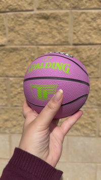 Load and play video in Gallery viewer, Personalised Mini Pink Spalding Basketball (Size 1)
