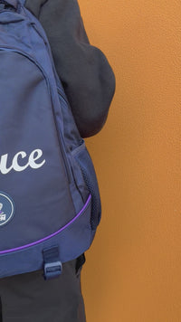 Load and play video in Gallery viewer, Personalised Melbourne Storm Official NRL Backpack
