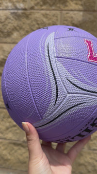 Load and play video in Gallery viewer, Personalised Gilbert Phoenix Netball Lilac (SIZE 5)
