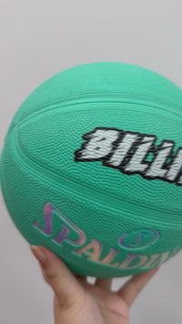 Load and play video in Gallery viewer, Personalised Spalding Rubber Teal Highlight Rush Basketball (Size 5, 6)
