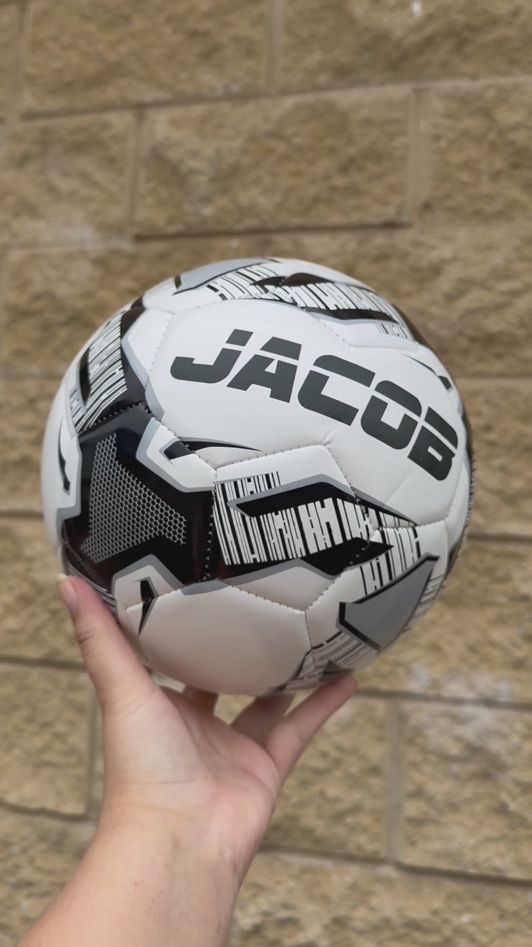 Personalised Mi-Ball Black Soccer Ball (Size 3, 4, 5)