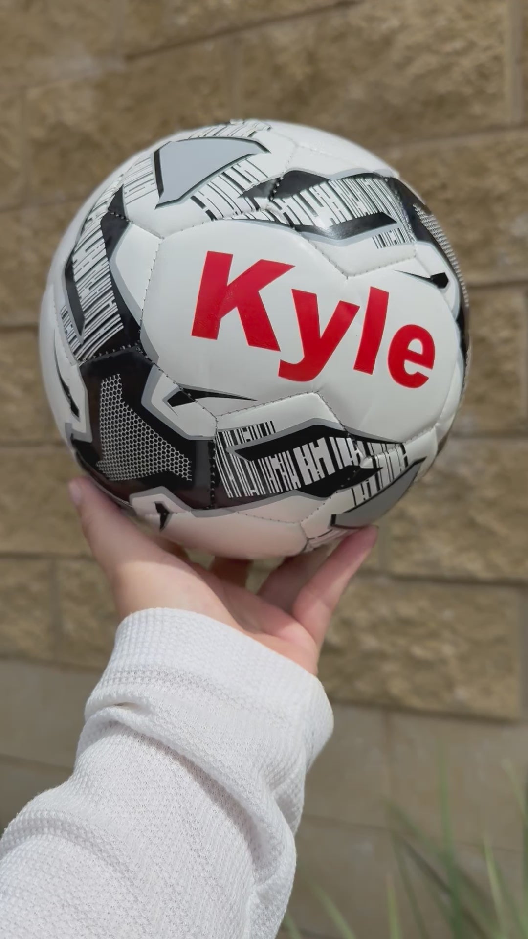 Personalised Mi-Ball Black Soccer Ball (Size 3, 4, 5)