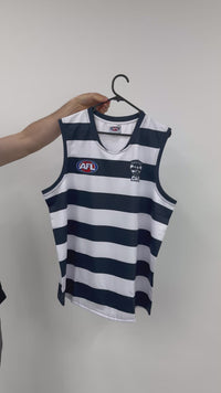 Load and play video in Gallery viewer, Personalised Geelong Cats AFL Guernsey
