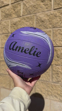 Load and play video in Gallery viewer, Personalised Gilbert Phoenix Netball Lilac (SIZE 5)
