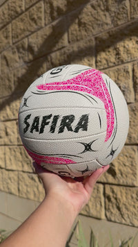 Load and play video in Gallery viewer, Personalised Gilbert 2026 White Spectra Netball (SIZE 4, 5)
