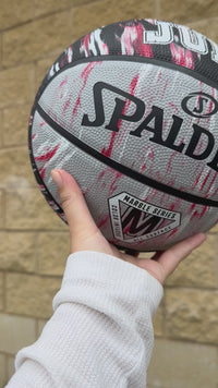 Load and play video in Gallery viewer, Personalised Spalding Black/Red Marble Basketball (Size 6, 7)
