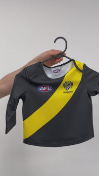 Load and play video in Gallery viewer, Personalised Richmond Tigers AFL Toddler Guernsey
