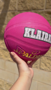 Load and play video in Gallery viewer, Personalised Spalding Rubber Pink Highlight Rush Basketball (Size 5, 6)
