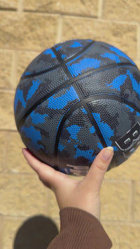 Load and play video in Gallery viewer, Personalised BBALR Progress Blue Camo Rubber Basketball (Size 5, 6 &amp; 7)

