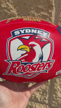 Load and play video in Gallery viewer, Personalised 2026 Premiership Sydney Roosters NRL Ball (Size 5) - 3 Day Dispatch
