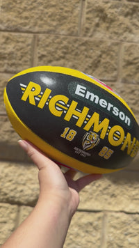 Load and play video in Gallery viewer, Personalised AFL Official Richmond Tigers Club Football (Size 5)
