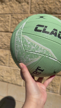 Load and play video in Gallery viewer, Personalised Gilbert Phoenix Mint Netball (SIZE 5)
