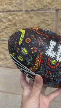 Load and play video in Gallery viewer, Personalised Indigenous All Stars 2025 Official NRL Ball (11 Inch Mini Ball)
