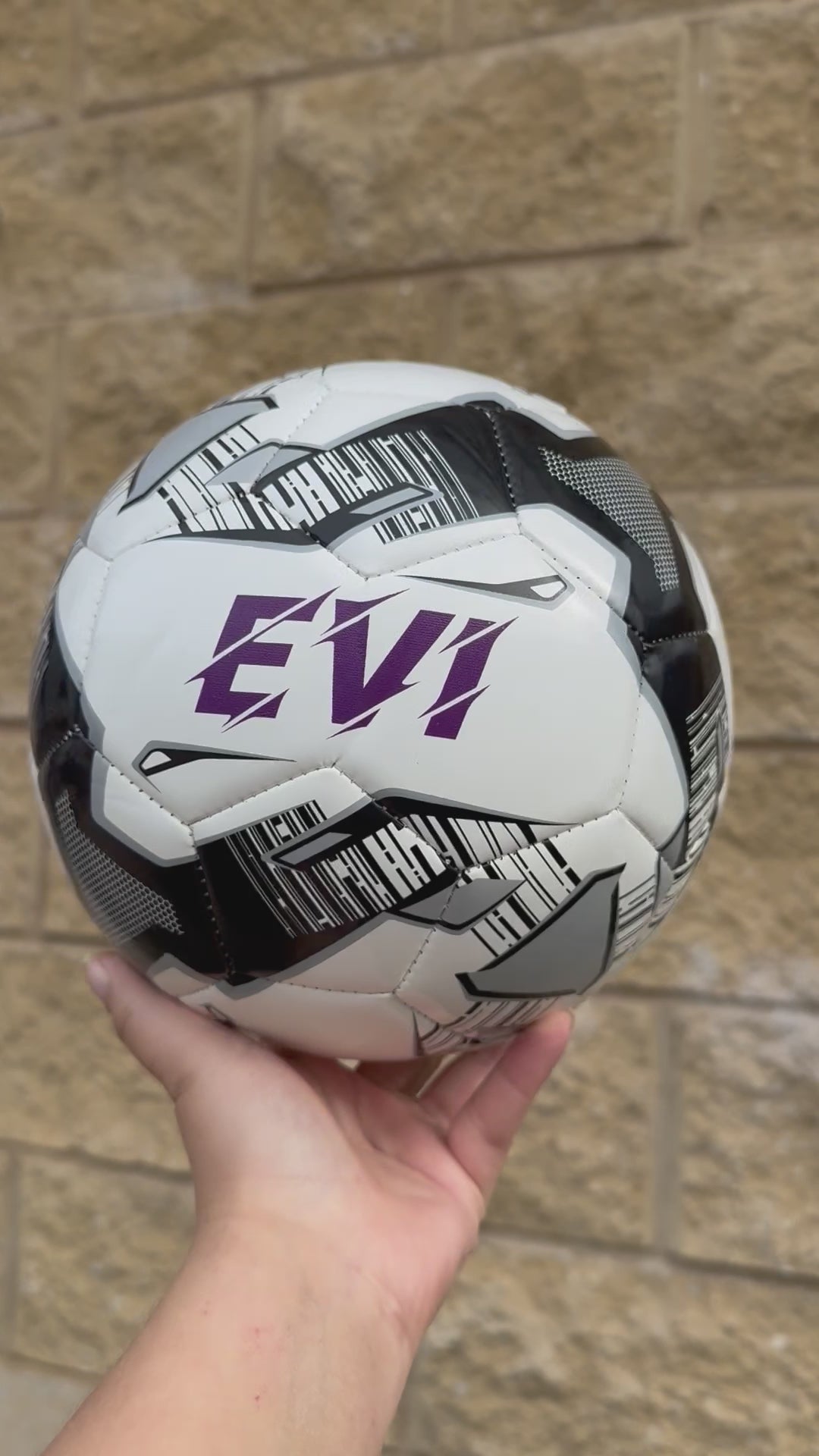 Personalised Mi-Ball Black Soccer Ball (Size 3, 4, 5)