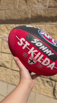 Load and play video in Gallery viewer, Personalised AFL Official St Kilda FC Saints Club Football (Size 5)
