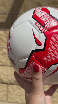 Load and play video in Gallery viewer, Personalised Mi-Ball Red Soccer Ball (Size 3, 4, 5)
