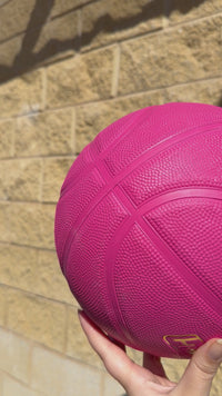 Load and play video in Gallery viewer, Personalised Spalding Rubber Pink Highlight Rush Basketball (Size 5, 6)
