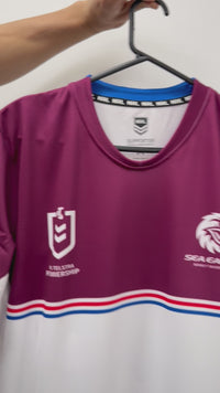 Load and play video in Gallery viewer, Personalised Manly Sea Eagles NRL Jersey
