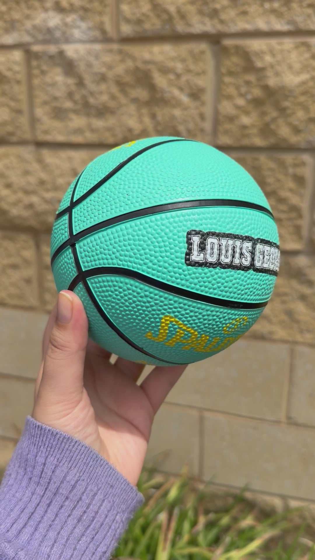 Personalised Mini Teal Spalding Basketball (Size 1)