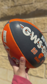Load and play video in Gallery viewer, Personalised AFL Official GWS Giants Club Football (Size 5)
