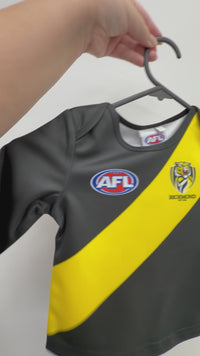 Load and play video in Gallery viewer, Personalised Richmond Tigers AFL Toddler Guernsey
