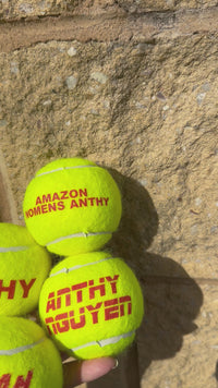 Load and play video in Gallery viewer, Personalised Slazenger Tennis Balls (4 Pack)
