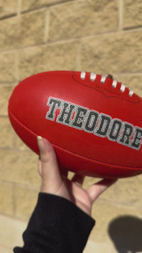 Load and play video in Gallery viewer, Personalised Mi-Ball AFL Football - Red (Size 1, 2, 3, 4, 5)

