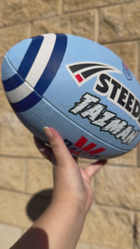 Load and play video in Gallery viewer, Personalised NSW Blues State Of Origin Official NRL Ball (Size 5)
