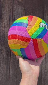 Load and play video in Gallery viewer, Personalised Mi-Ball Envision Rainbow Netball (SIZE 4, 5)
