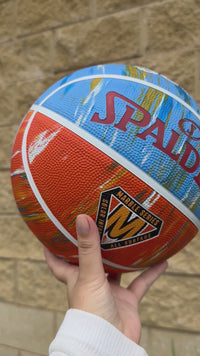 Load and play video in Gallery viewer, Personalised Spalding Rubber Basketball Rocky Desert Orange Marble (Size 6, 7)
