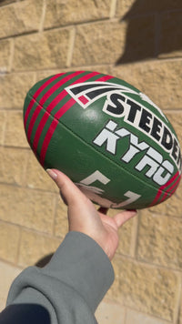 Load and play video in Gallery viewer, Personalised South Sydney Rabbitohs Official NRL Ball (Size 5)
