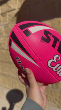 Load and play video in Gallery viewer, Personalised Pink Steeden Rugby League Balls (Size 5)
