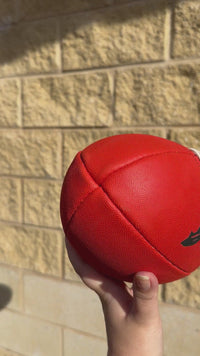 Load and play video in Gallery viewer, Personalised AFL Starter Pack Bundle (Red AFL Ball + Sports Bag + Ball Pump)
