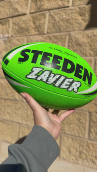 Load and play video in Gallery viewer, Personalised Green Steeden Rugby League (Size 5)
