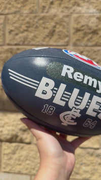 Load and play video in Gallery viewer, Personalised AFL Official Carlton FC Blues Club Football (Size 5)
