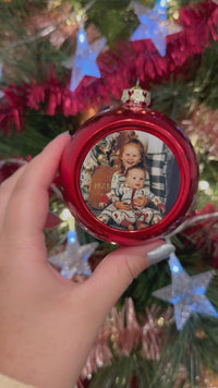 Load and play video in Gallery viewer, Personalised Red Christmas Bauble
