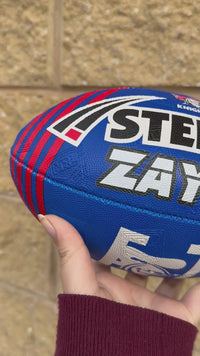 Load and play video in Gallery viewer, Personalised Newcastle Knights Official NRL Ball (11inch mini ball)
